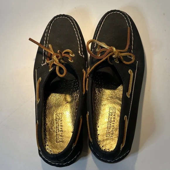 Sperry Navy and Brown Boat Shoes Women’s Sz 9 Top-Sider - Picture 5 of 6